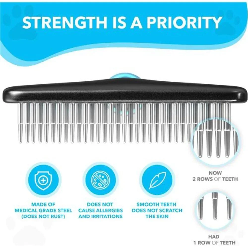 Dog rake deshedding dematting Brush Comb - Undercoat rake for Dogs, Cats, matted